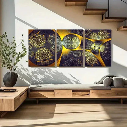 3pcs Shapes Composed Of Colorful Lines Wall Art Set Canvas Unframed - High Quality Print 100% Australian Made Wall Canvas