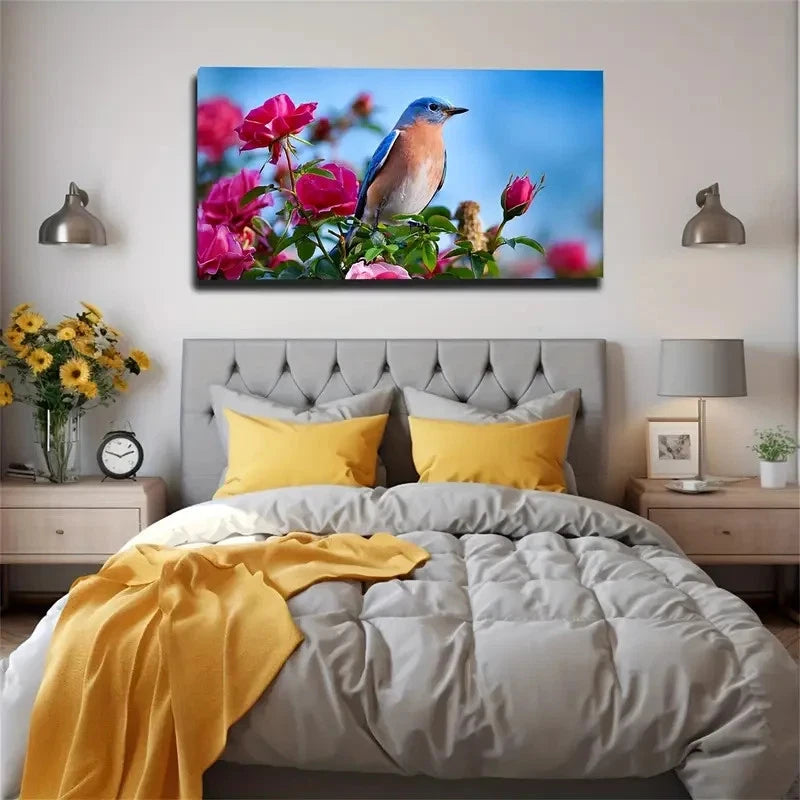 Vibrant Nature Scene Wall Art Canvas Office Home Room Framed 120x60cm