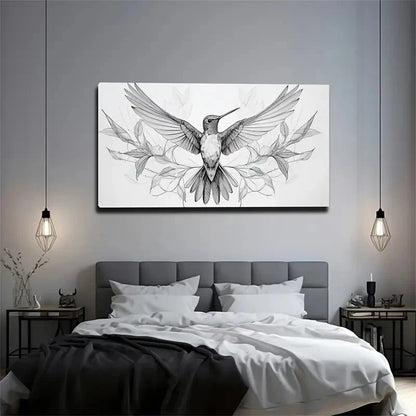 Wings Of Hummingbird Wall Art Canvas Office Home Room Framed 120x60cm