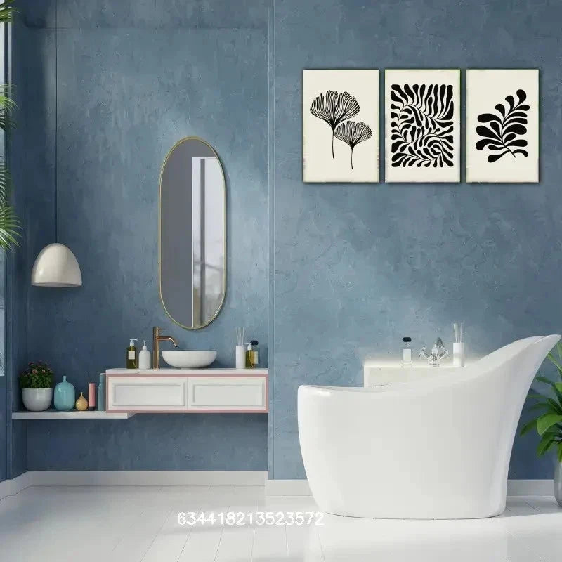 3pcs Black and white art Decor Print Metal Print Ready to Hang Art - Bella Home Decor
