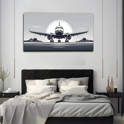 Aviation-Themed Décor Clouds Wall Art Canvas Office Home Room Framed 120x60cm