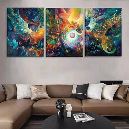 3pcs Cosmic Abstract Explosion Space Perfect Wall Art Set Canvas Framed 60x90cm - High Quality Print 100% Australian Made Wall Canvas Ready to Hang
