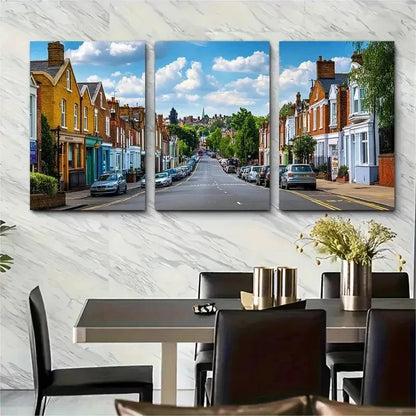 3pcs England Travel South London UK Perfect Wall Art Set Canvas Framed 50x70cm - High Quality Print 100% Australian Made Wall Canvas Ready to Hang
