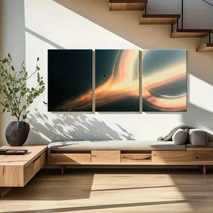 3pcs Space Planet Black Hole Interstellar Wall Art Canvas Unframed - High Quality Print 100% Australian Made Wall Canvas