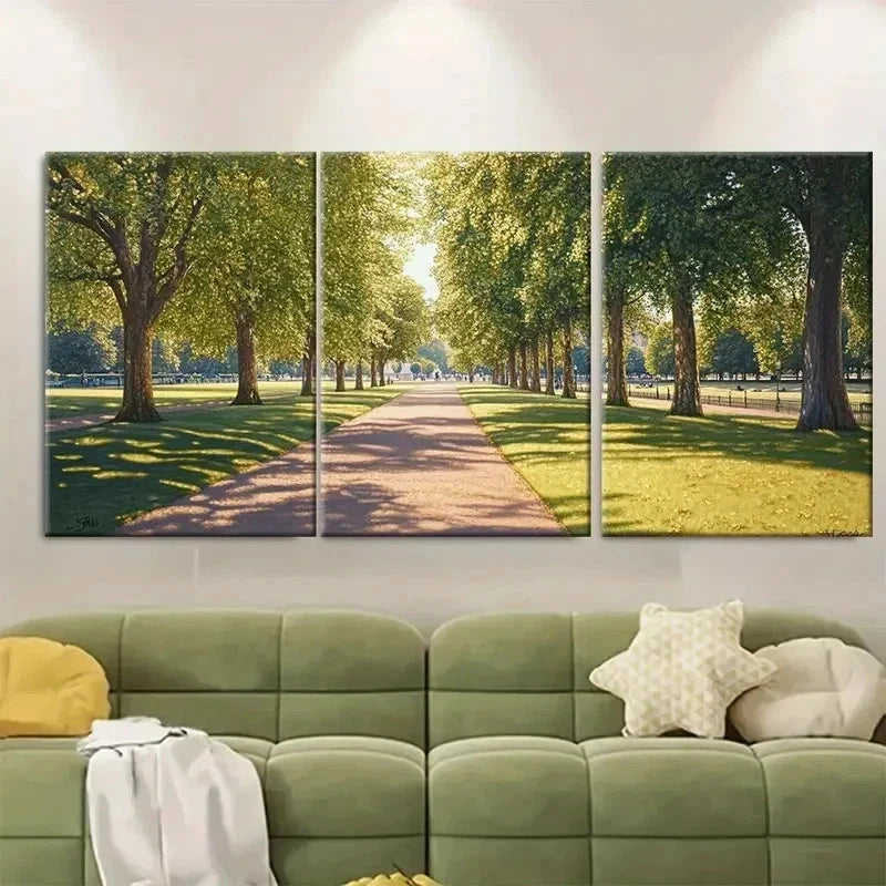 3pcs James Park Buckingham Palace RU Wall Art Set Canvas Framed 50x70cm - High Quality Print 100% Australian Made Wall Canvas Ready to Hang