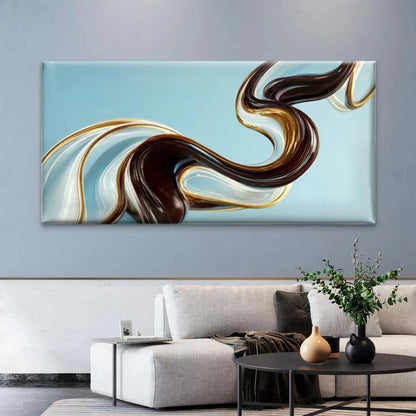 Abstract Fluid Motion Swirl Wall Art Canvas Office Home Room Framed 120x60cm