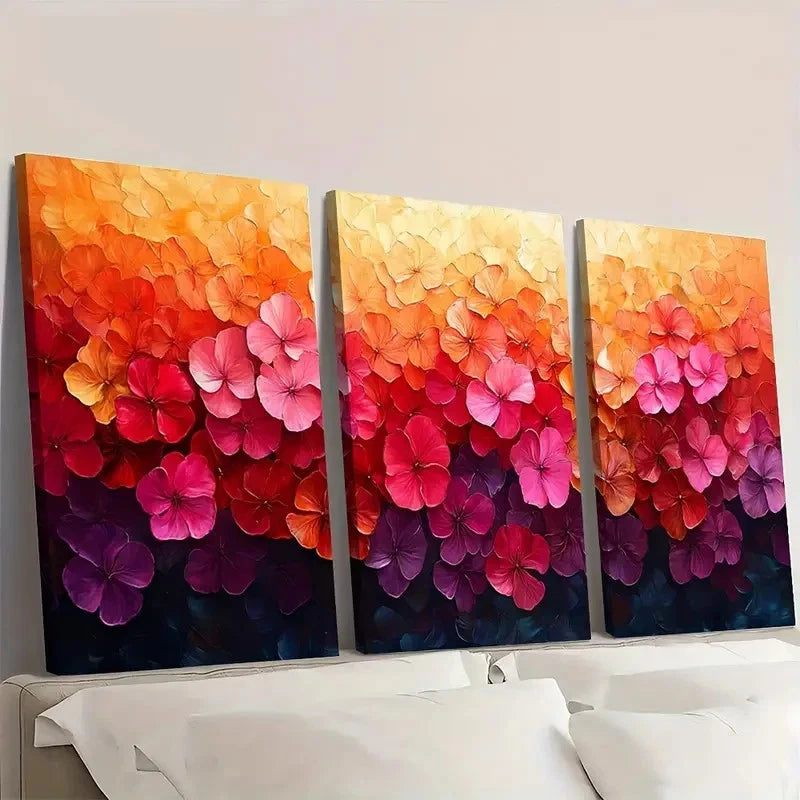 3pcs Bougainvillea  Vibrant Floral VF   Wall Art Set Canvas Framed 60x90cm - High Quality Print 100% Australian Made Wall Canvas Ready to Hang - Bella Home Decor