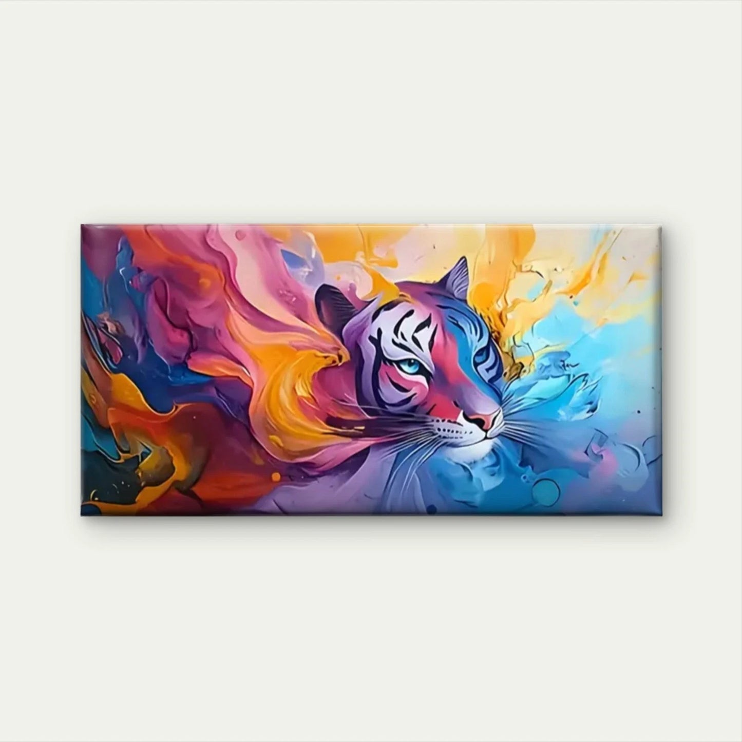 Colorful Tiger Abstract Wall Art Canvas Office Home Room Framed 120x60cm