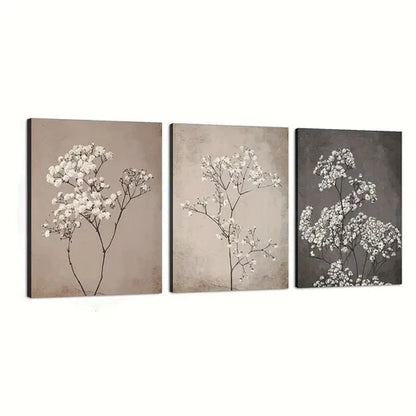 3pcs Vintage Floral Wall Art Canvas Unframed - High Quality Print 100% Australian Made Wall Canvas
