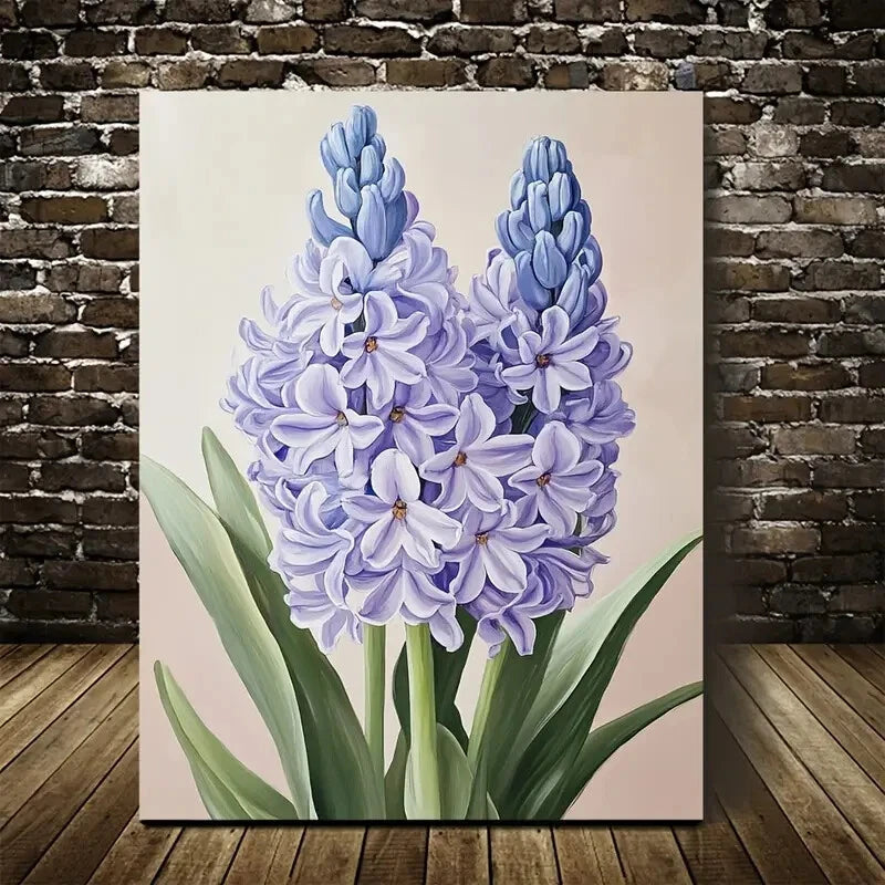 Beautiful Vibrant Purple & White Design Painting 40x60cm Metal Print Ready to Hang - Bella Home Decor