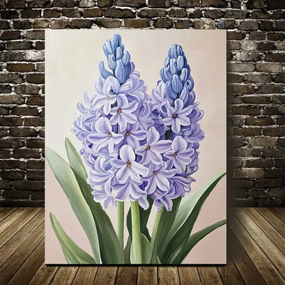 Beautiful Vibrant Purple & White Design Painting 40x60cm Metal Print Ready to Hang - Bella Home Decor