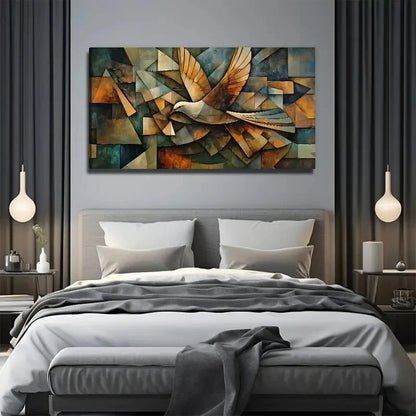 Vibrant Geometric Design Wall Art Canvas Office Home Room Framed 120x60cm