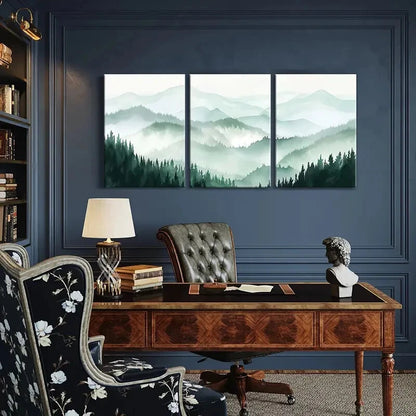 3pcs Forest Landscape Mountain View Nature Scenery Metal Print Ready to Hang Art - Bella Home Decor