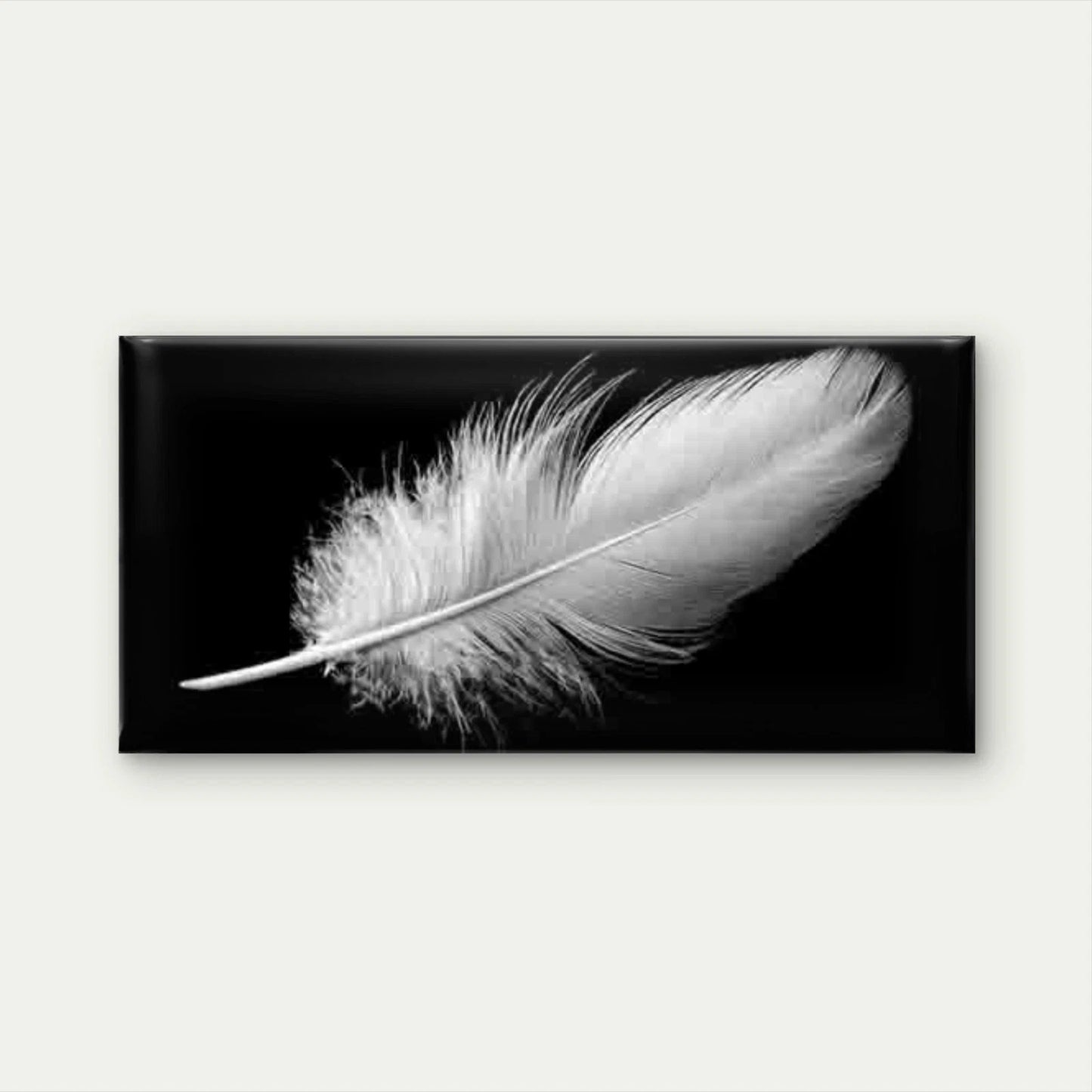 Elegant White Feather Wall Art Canvas Office Home Room Framed 120x60cm
