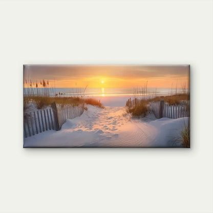Beach Scene Sunset Sand Dunes Wall Art Canvas Office Home Room Framed 120x60cm