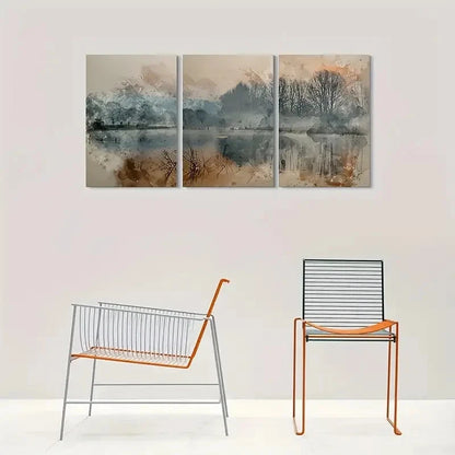 3pcs Abstract Landscape Brown and Beige Themed Wall Art Set Canvas Framed 60x90cm - High Quality Print 100% Australian Made Wall Canvas Ready to Hang
