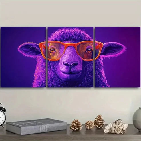 3pcs Funny Sheep Wall Art Set Canvas Unframed – High Quality Print 100% Australian Made Wall Canvas