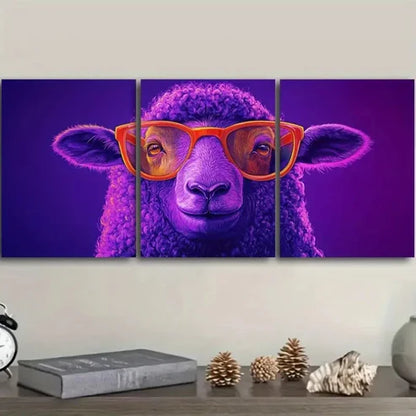 3pcs Funny Sheep Wall Art Set Canvas Unframed – High Quality Print 100% Australian Made Wall Canvas