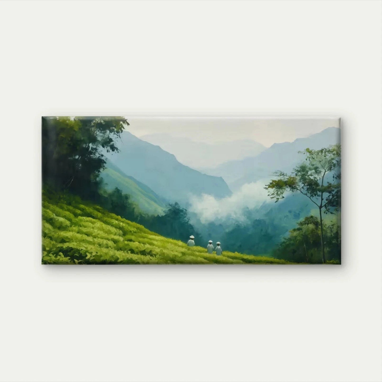 Chinese Tea Plantation Wall Art Canvas Office Home Room Framed 120x60cm