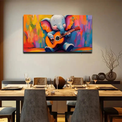 Cute Baby Elephant Playing Wall Art Canvas Office Home Room Framed 120x60cm