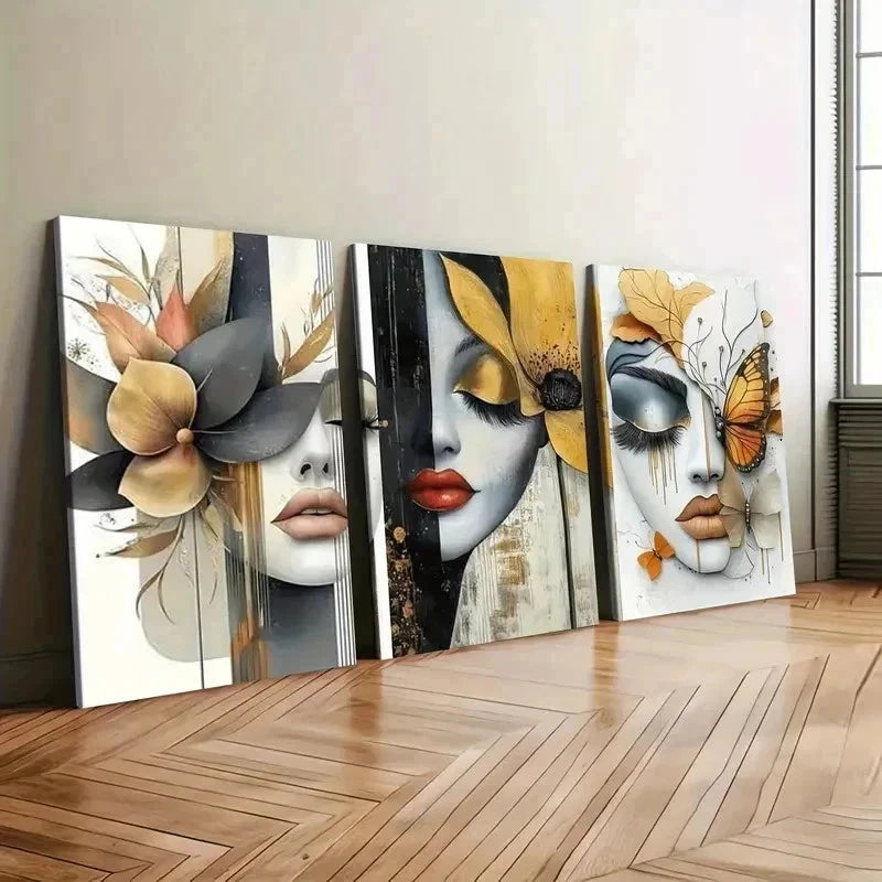 3pcs modern light luxury abstract wall  Art Set Canvas Framed 60x90cm - High Quality Print 100% Australian Made Wall Canvas Ready to Hang