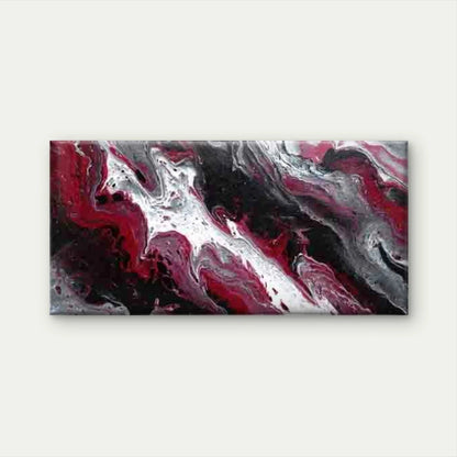 Abstract Bold Red Swirls Wall Art Canvas Office Home Room Framed 120x60cm