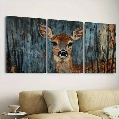 3pcs Urban Deer Wall Art Set Canvas Unframed - High Quality Print 100% Australian Made Wall Canvas - Bella Home Decor