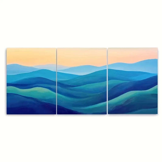 3pcs Blue Ridge Mountains Landscape Wall Art Set Canvas Framed 60x90cm - High Quality Print 100% Australian Made Wall Canvas Ready to Hang