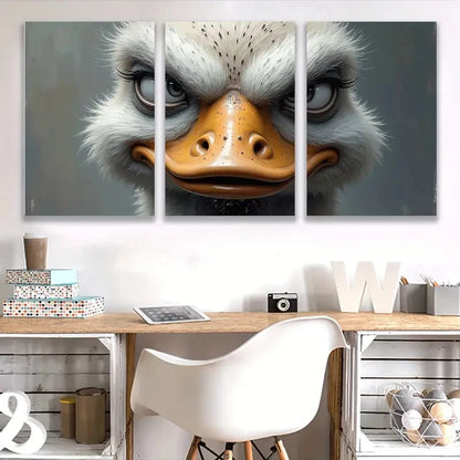 3pcs Closure of Ostrich Painting  Wall Art Set Canvas Framed 40x60cm - High Quality Print 100% Australian Made Wall Canvas Ready to Hang - Bella Home Decor