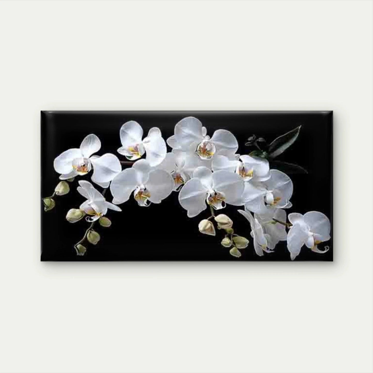 Elegant White Orchid Abstract Wall Art Canvas Office Home Room Framed 120x60cm