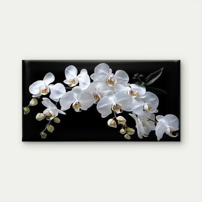 Elegant White Orchid Abstract Wall Art Canvas Office Home Room Framed 120x60cm
