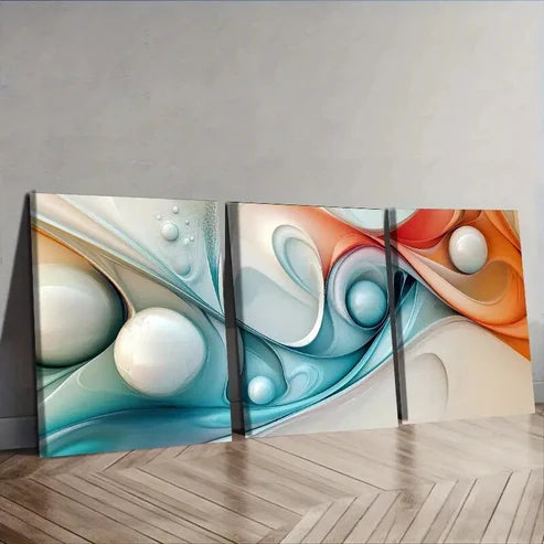 3pcs Colorful Spheres Design Wall Art Set Canvas Unframed - High Quality Print 100% Australian Made Wall Canvas - Bella Home Decor