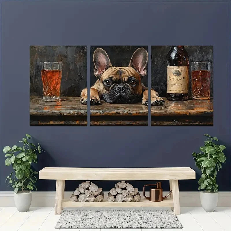 3pcs Happy Hour Fine Art Print Giclee Lisa F Art Metal Print Ready to Hang Art - Bella Home Decor