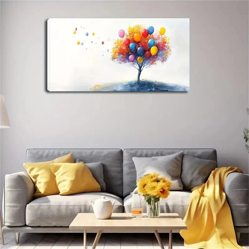 Vibrant Tree with Colorful Wall Art canvas office home room framed 120x60cm - Bella Home Decor