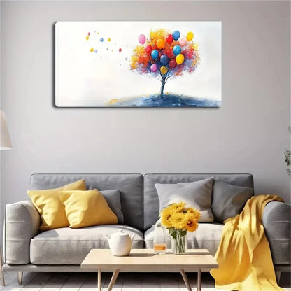 Vibrant Tree with Colorful Wall Art canvas office home room framed 120x60cm - Bella Home Decor