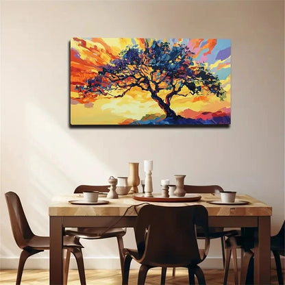 Sky & Tree Of Life Décor Wall Art Canvas Office Home Room Framed 120x60cm
