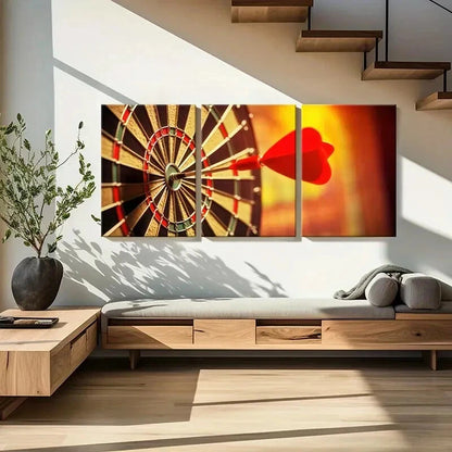 3pcs Dart Target & Red Arrow Design Metal Print Ready to Hang Art - Bella Home Decor