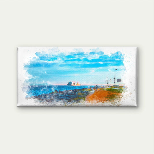 Watercolor Art Ship Marmara Sea Wall Art Canvas Office Home Room Framed 120x60cm