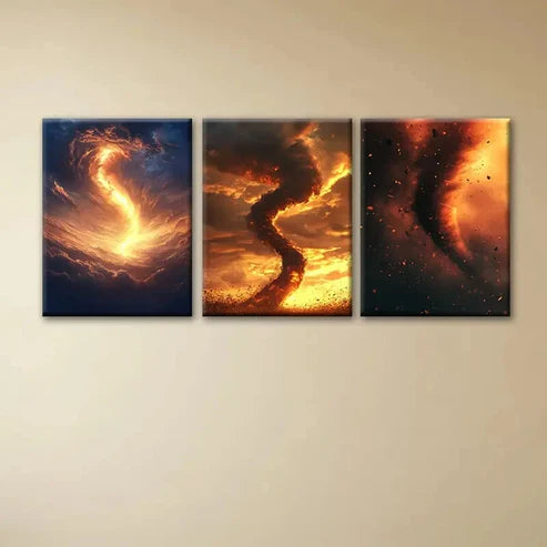 3pcs Cosmic Clouds & Stars Fantasy Wall Art Set Canvas Unframed - High Quality Print 100% Australian Made Wall Canvas - Bella Home Decor