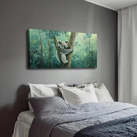 Modern Minimalist Sloth Tree Wall Art Canvas Office Home Room Framed 120x60cm