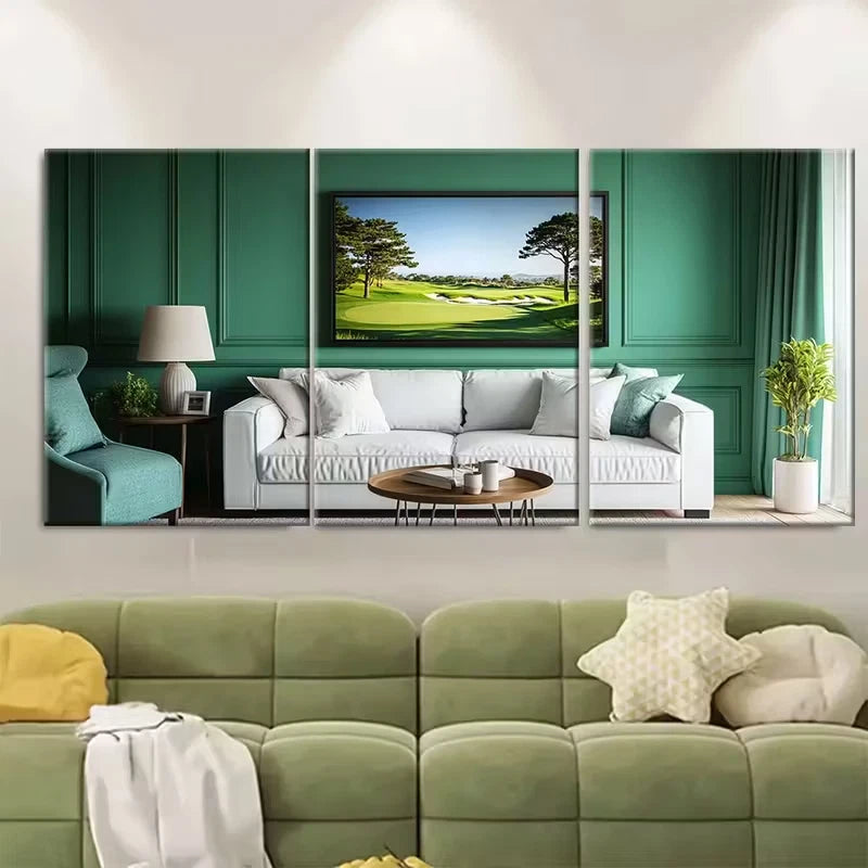3pcs Spyglass Hill Golf Club, Metal Print Ready to Hang Art