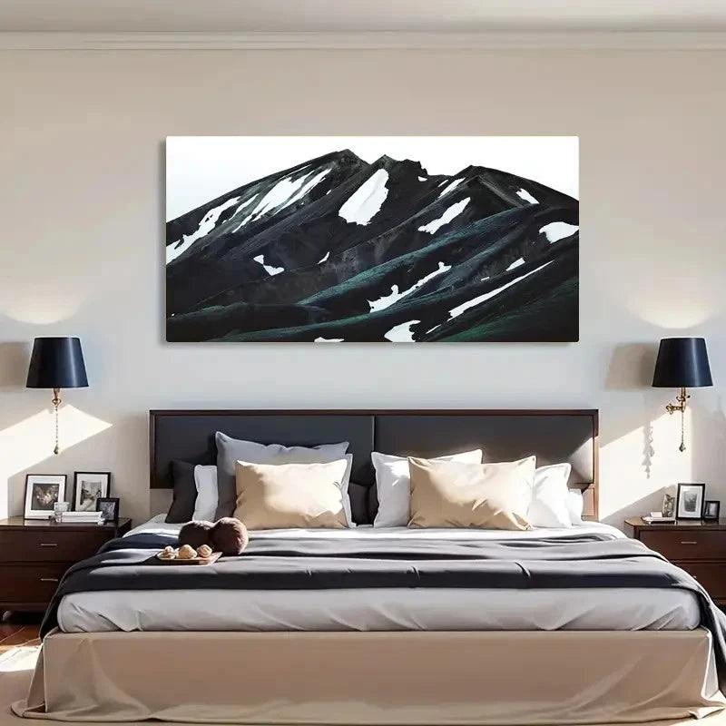 Mountain Covered Snow Decor Wall Art Canvas Office Home Room Framed 120x60cm