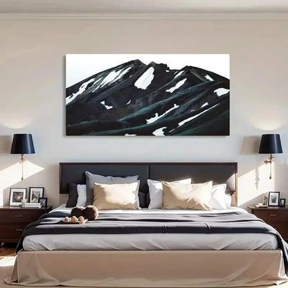 Mountain Covered Snow Decor Wall Art Canvas Office Home Room Framed 120x60cm