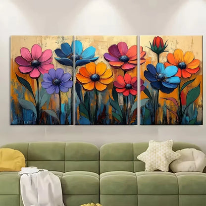 3pcs Retro Daisy Metal Print Ready to Hang Art