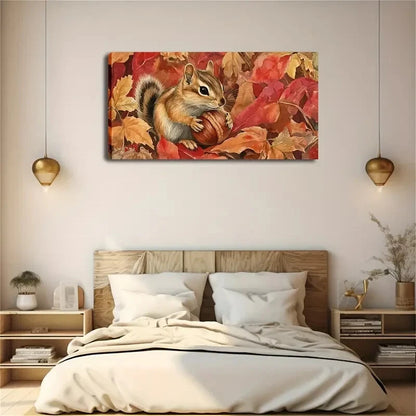 A Squirrel Holding A Hazelnut Wall Art Canvas Office Home Room Framed 120x60cm - Bella Home Decor