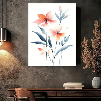 Beautiful Carnation Colorful Floral Elegance Painting 40x60cm Metal Print Ready to Hang - Bella Home Decor