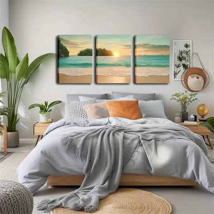 3pcs Stunning Artwork, Romantic, Casual Beach Wall Art Set Canvas Framed 60x90cm - High Quality Print 100% Australian Made Wall Canvas Ready to Hang