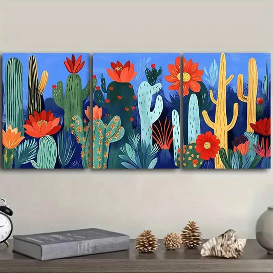 3pcs Mushroom garden Art Painting Metal Print Ready to Hang Art