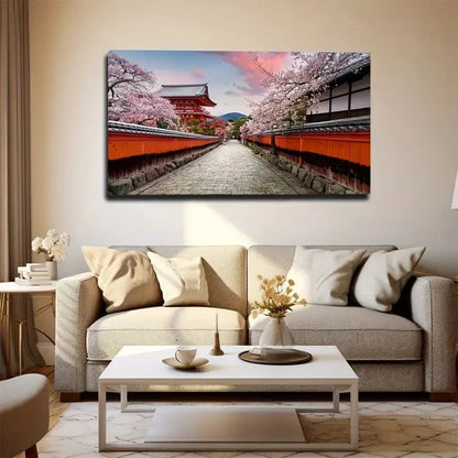 Tokyo Japan Flowers Wall Art Canvas Office Home Room Framed 120x60cm