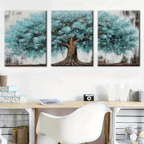 3pcs Tree Of Life Abstract Modern Wall Art Canvas Unframed - High Quality Print 100% Australian Made Wall Canvas